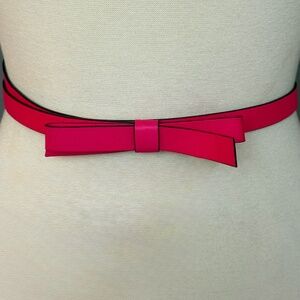 Kate Spade New York Pink Bow Leather Skinny Belt Sz M designer Sold Out